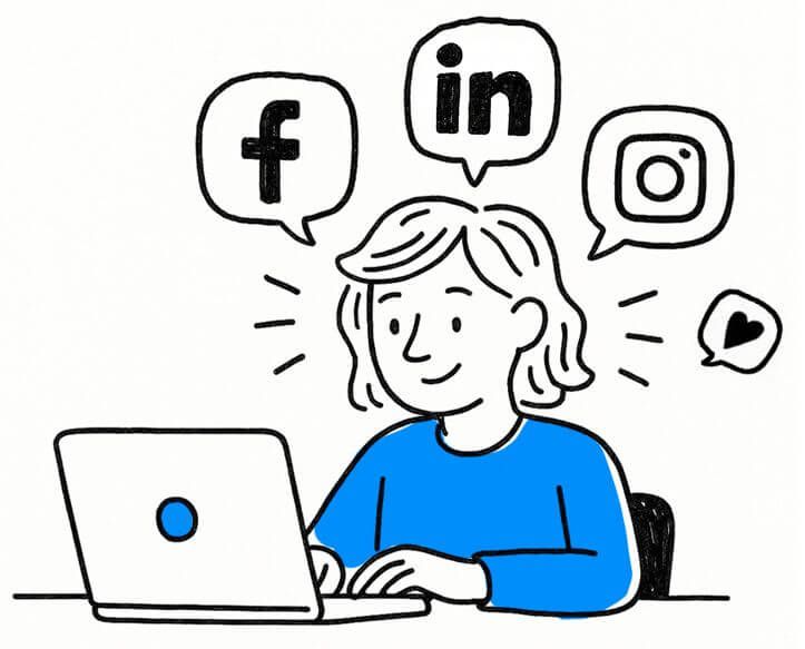 Instagram, Facebook, LinkedIn, Threads e YouTube Shorts